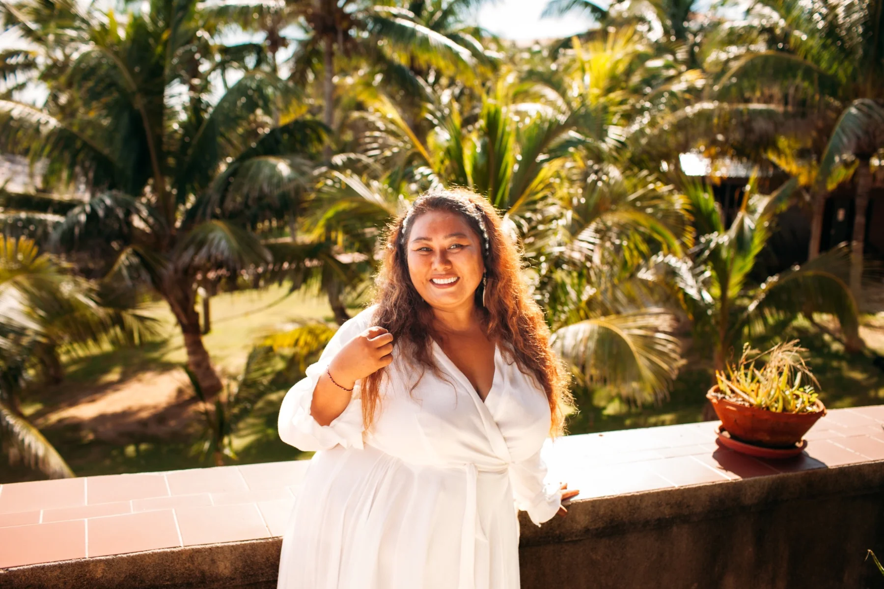 Altynai Kapalbaeva in a Caribbean setting