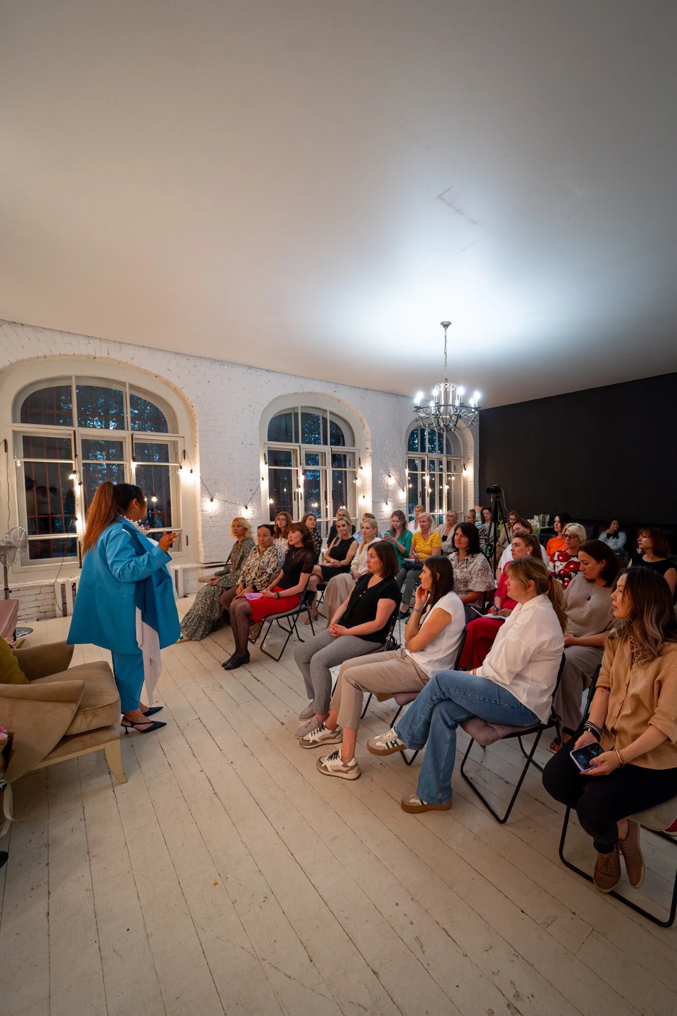 Altynai Kapalbaeva speaking at an event
